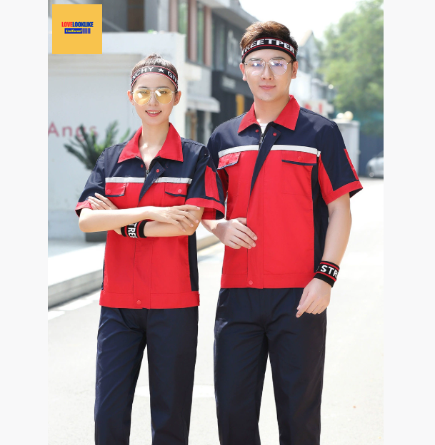 ชุดฟอร์มพนักงานช่าง วิศวกร โรงงานอุตาสาหกรรม แขนสั้น สีภาพ S-4XL M6011004 ตัว