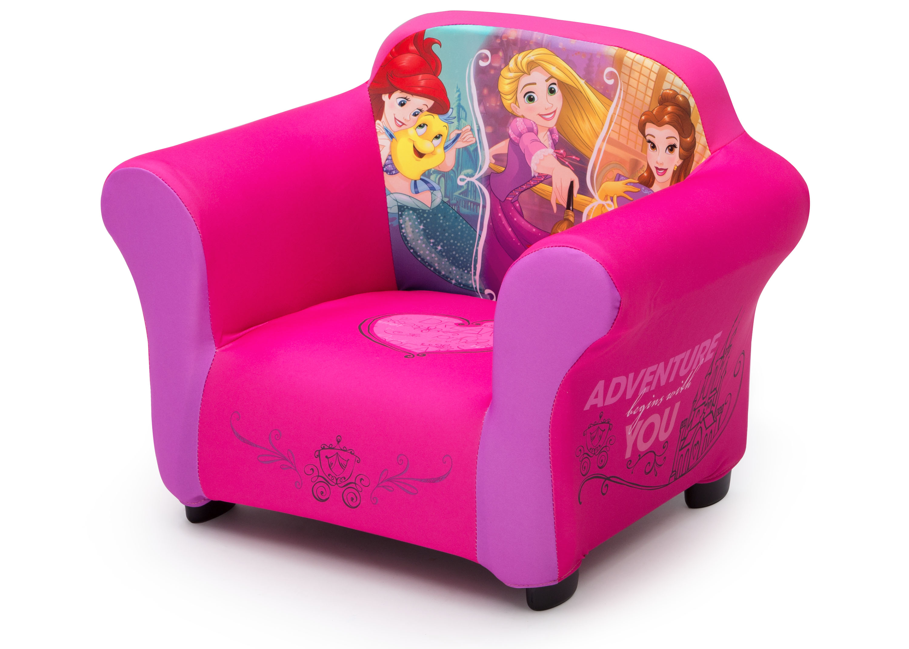 Disney Princess Kids Upholstered Chair with Sculpted Plastic Frame by Delta Children