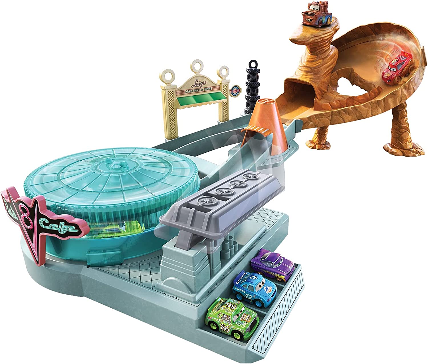 สนามแข่งรถDisney Pixar Cars Mini Racers Radiator Springs Spin Out Playset with Pitty and Exclusive Lightning McQueen Vehicle ราคา 1590.- บาท