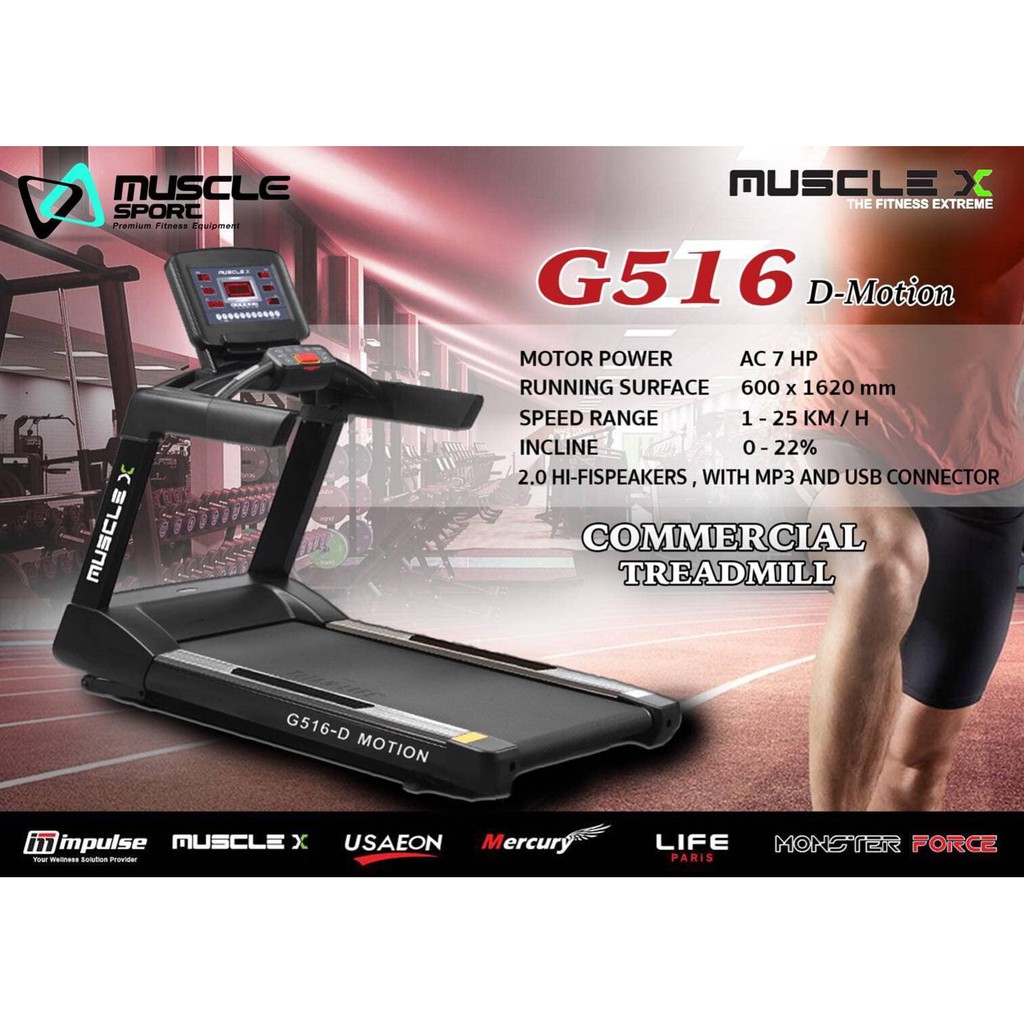 ลู่วิ่งไฟฟ้าฟิตเนส MuscleX G516 /AC 7Hp Commercial-Grade