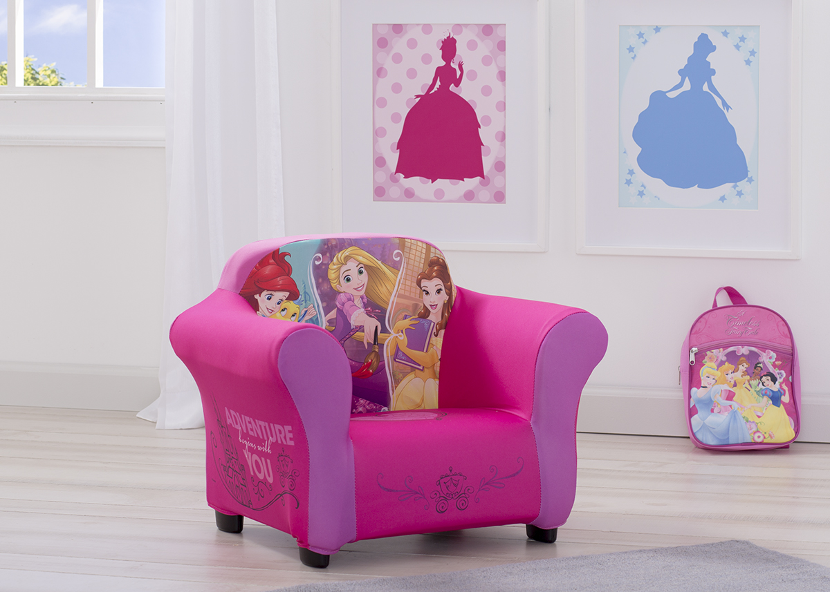 Disney Princess Kids Upholstered Chair with Sculpted Plastic Frame by Delta Children