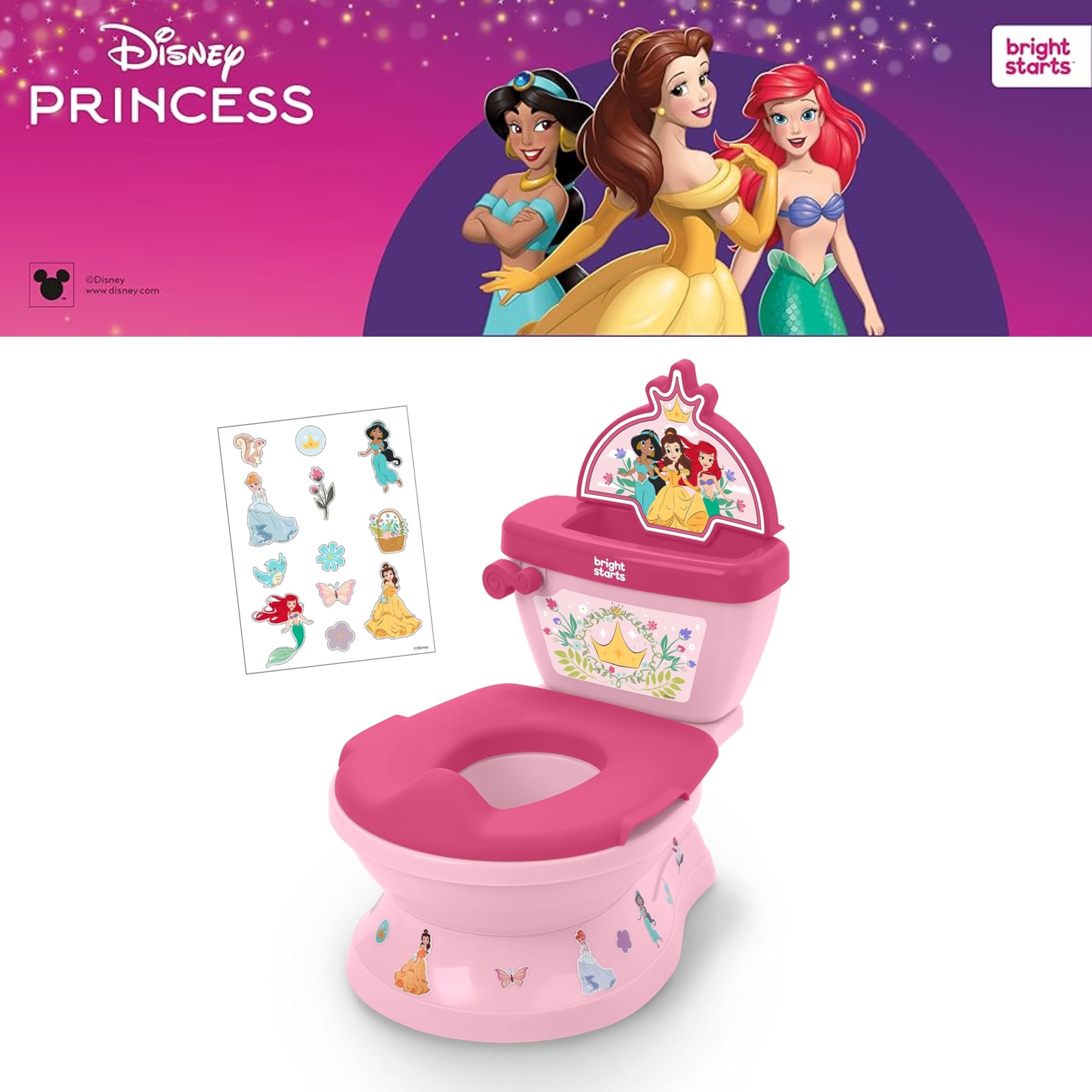 นำเข้า 🇺🇸 โถสุขภัณฑ์ 💖🚽 ให้เจ้าหญิง Disney ช่วยลูกสาวคุณ Bright Starts Disney Princess My Size Potty ปลอดภัย ถูกสุขลักษณะ จำลองไซส์หนูสุดน่ารัก