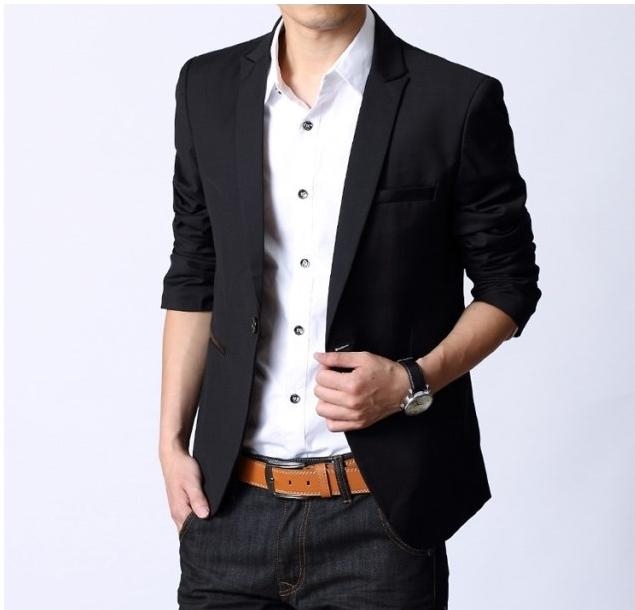JM6105002 เสื้อสูทชาย แฟชั่นเกาหลี ดำ L mru5704007 ชิ้น