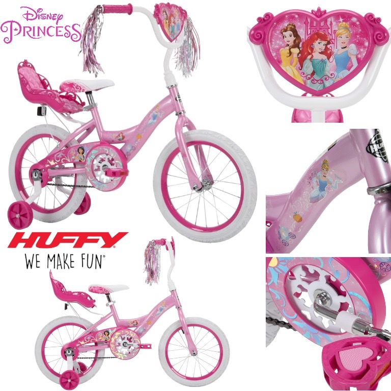 นำเข้า🇺🇸 จักรยานเด็กลายเจ้าหญิง ขนาดวงล้อ 16” สำหรับ5-8 ขวบ Disney Princess Girls' 16" Sidewalk Bike with Training-Wheels by Huffy Pink ราคา 5,990 บาท