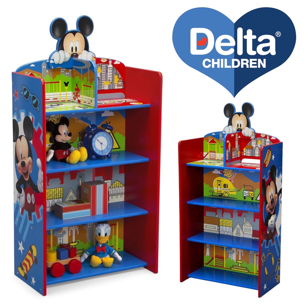 ชั้นวางลายมิกกี้เมาส์Delta Children Wooden Playhouse 4-Shelf Bookcase for Kids, Mickey Mouse ,ราคา 2,990 บาท