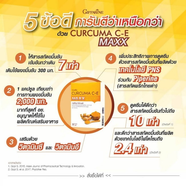 กิฟฟารีน เคอร์คิวมาซีอี แมกซ์ สารสกัดจากขมิ้นชัน