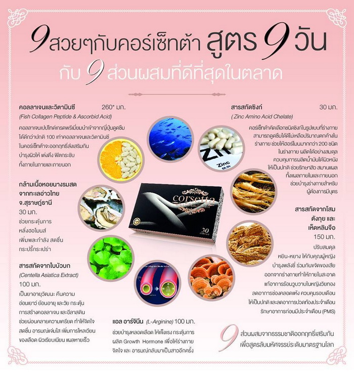 คอร์เซ็ทต้า (Corsetta) อาหารเสริมสำหรับผู้หญิง