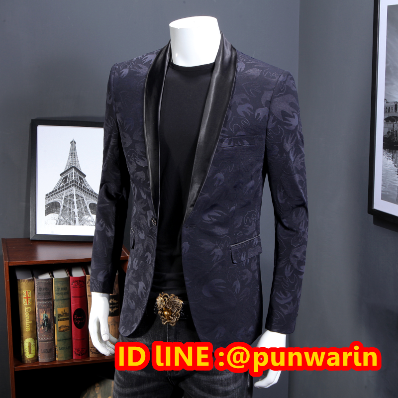 เสื้อสูทลำลองผู้ชายเสื้อสูทงานเลี้ยงพิมพ์ลายแบบตะวันตก JM6102014 ชิ้น