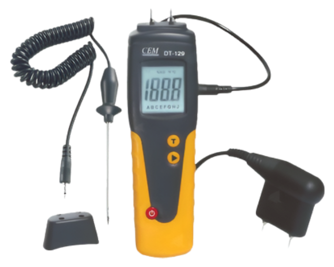 CEM รุ่นDT-129เครื่องวัดความชื้นวัสดุสีเหลือง,Yellow Moisture Meter,Meas.range Wood:6～99.9%