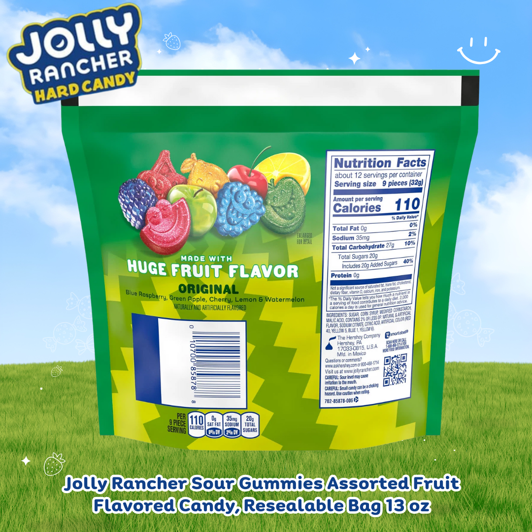 นำเข้า 🇺🇸 ✨เคี้ยวสนุกทุกคำJolly Rancher Sour Gummies กัมมี่ผลไม้รวมรสเปรี้ยวสุดจี๊ด ขนาด 13 oz ราคา 560 บาท