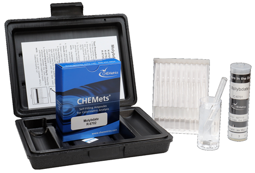 CHEMets รหัสสินค้าK-6701ชุดทดสอบคุณภาพน้ำค่าโมลิบเดต,Mo Molybdate Visual Kit,Meas.range:0～7ppm