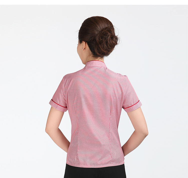 F6101003 เสื้อพนักงานต้อนรับ เสื้อพนักงานเสริฟ เสื้อพนักงานโรงแรม เสื้อพนักงานร้านอาหาร เสื้อพนักงานซุปเปอร์มาร์เก็ต F6101003 เสื้อ+ผ้ากันเปื้อนตามรูป
