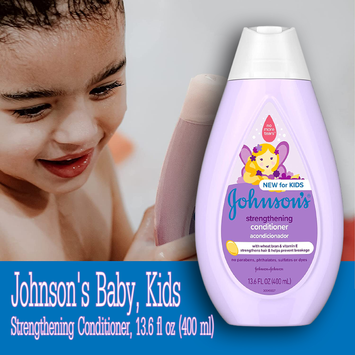 ครีมนวดผม Johnson's Strengthening Tear-Free Kids' Conditioner 13.6 fl. oz (400 ml) ราคา 450 บาท