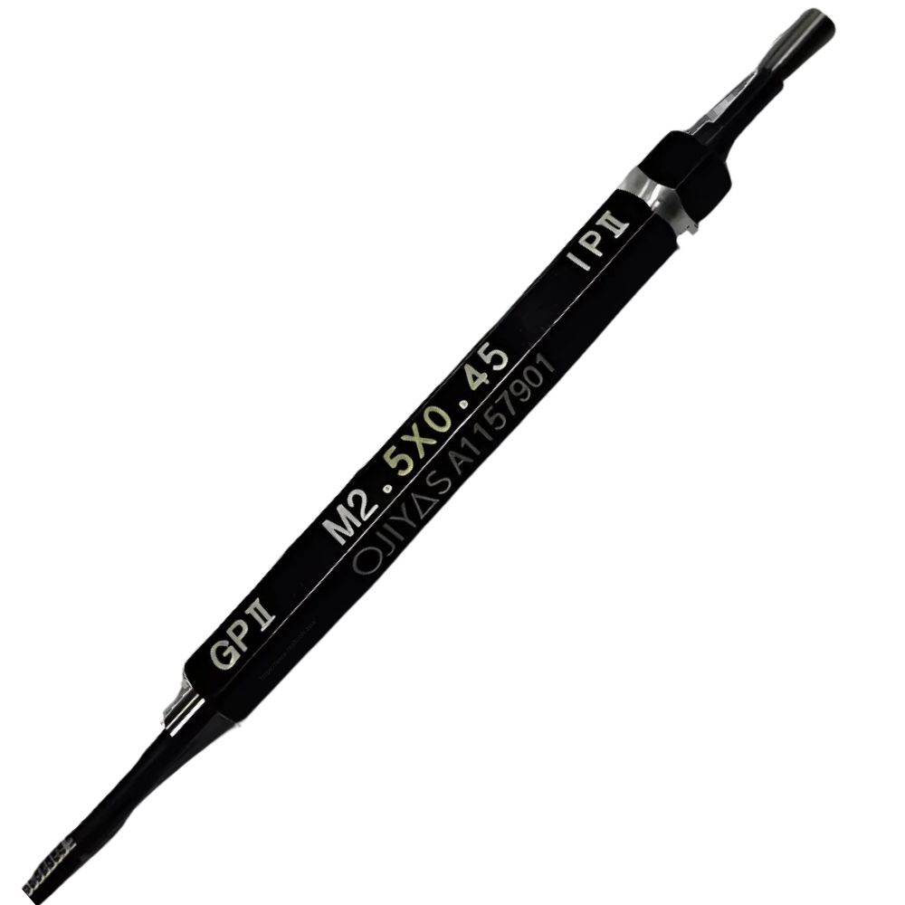 Ojiyas รหัสสินค้า M2.5P0.45-GPIP2 เกจวัดเกลียวในมาตรฐานญี่ปุ่น,Taperlock Go,NO/GO thread plug gauge(JIS Standard,metric type),size:M2.5X0.45-GPIP2,Class2