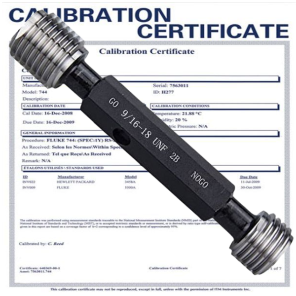1 1/2-18UNF-2Bเกจวัดเกลียวในแบบยูนิไฟด์,Screw Unified Fine Thread Plug Gauge(Supplied with an ISO/IEC-17025 Accredited Calibration Certificate)