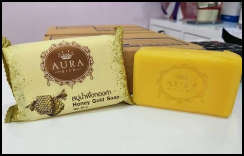 สบู่น้ำผึ้งทองคำ ออร่าริช Honey Gold Soap by Aura rich