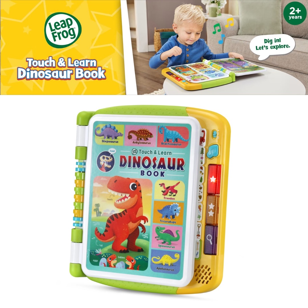 นำเข้า 🇺🇸 เปิดโลกไดโนเสาร์ พร้อมเรียนรู้ผ่านการสัมผัส 🦖✨ หนังสือ LeapFrog Touch & Learn Dinosaur Book ราคา 2,290 บาท