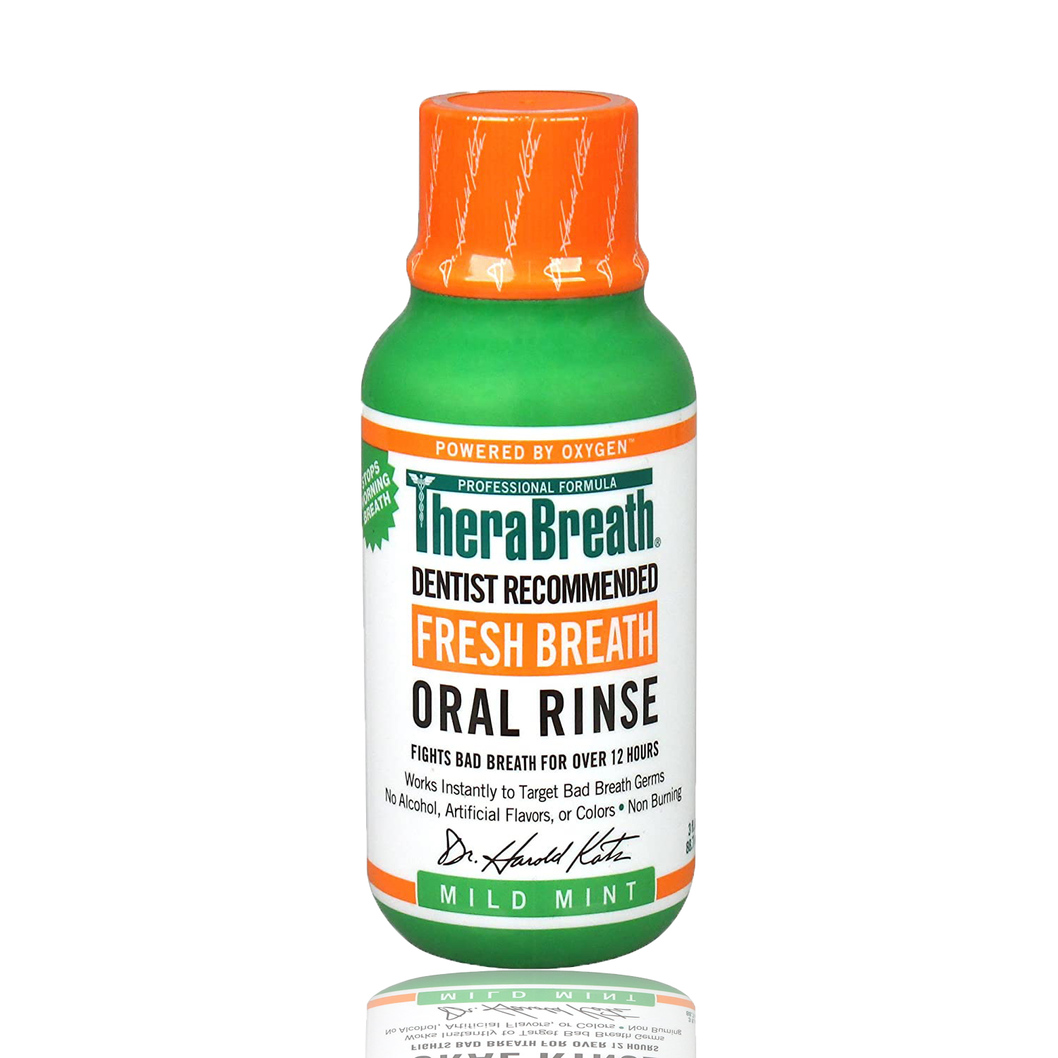 TheraBreath น้ำยาบ้วนปาก สูตรปราศจากแอลกอฮอล์ ได้รับ 24-Hour Fresh Breath Oral Rinse, Mild Mint, 3.0 fl oz