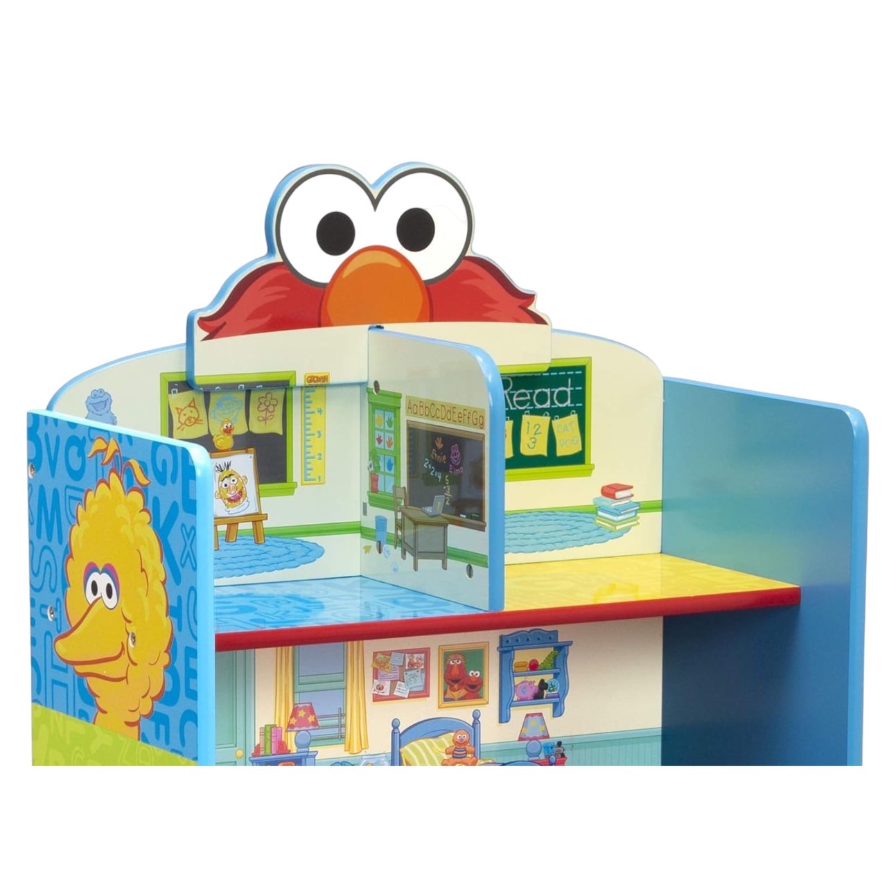 ชั้นวาง ลายเอลโม่Delta Children Wooden Playhouse 4-Shelf Bookcase for Kids, Sesame Street , ราคา 2,990 บาท