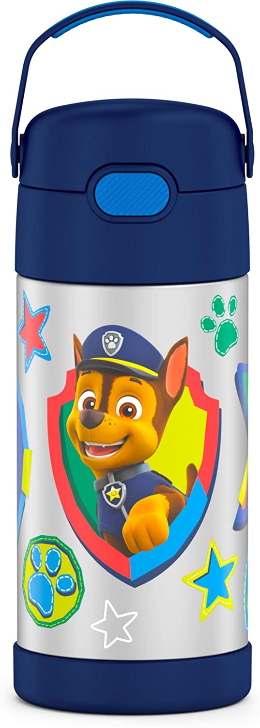 THERMOS FUNTAINER 12 Ounce Stainless Steel Vacuum Insulated Kids Straw Bottle, Blue Paw Patrol ราคา 990 - บาท