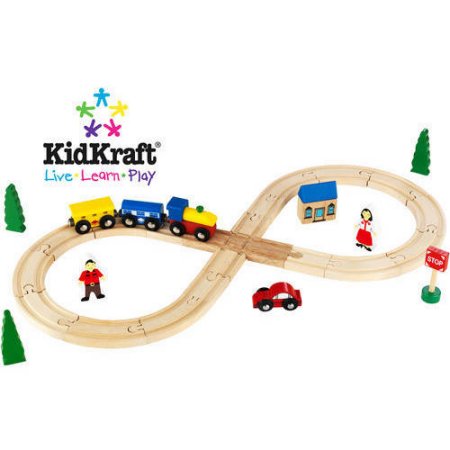 KidKraft 2-in-1 Wooden Activity Table with LEGO-Compatible Board and 30-Piece Train Set โต๊ะต่อเลโก้ 2 in 1 สุดคุ้ม มากับเลโก้ 200ชิ้นและชุดรถไฟจำลอง 30 ชิ้น ตัวโต๊ะผลิตจากไม้ สินค้านำเข้าจากอเมริกา