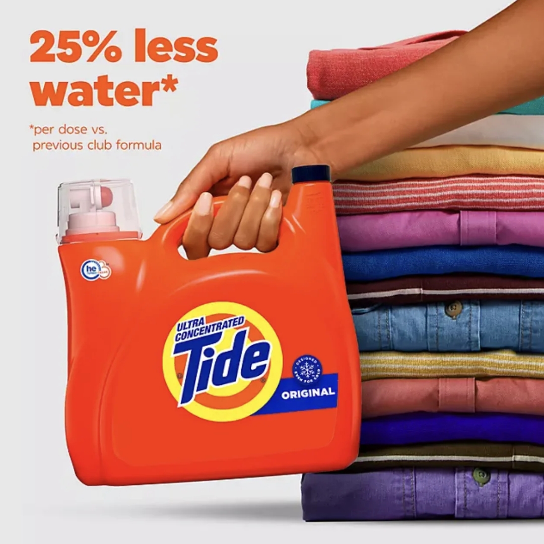 นำเข้า 🇺🇸 💦 สูตรเข้มข้นน้ำยาซักผ้า Tide Original Scent, Liquid Laundry Detergent ซักได้นานถึง 152 ครั้ง บอกลาคราบฝังแน่น ขนาด 170 Fl oz 💪ราคา 2590 บาท ยังไม่รวมค่าส่งนะคะ