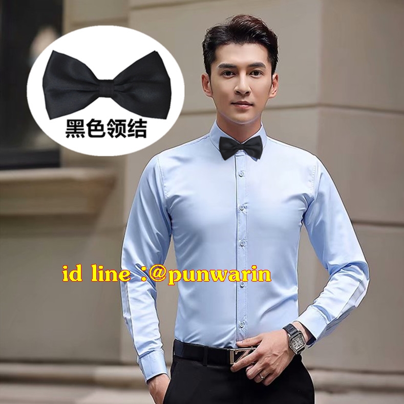 ชุดพนักงานไนท์คลับ,Night wear,Tooling Bar Waiter,ชุดพนักงานบาร์,ชุดพนักงานโรงหนัง,ชุดพนักงานโรงละคร คาซิโน สีภาพ S-3XL N6211002 เสื้อเชิ้ต+โบว์กระต่าย