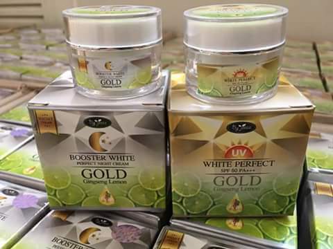 ครีมโสมมะนาวทองคำ Gold ginseng lemon (ครีมบำรุงผิวหน้า สูตรกลางวัน - กลางคืน)