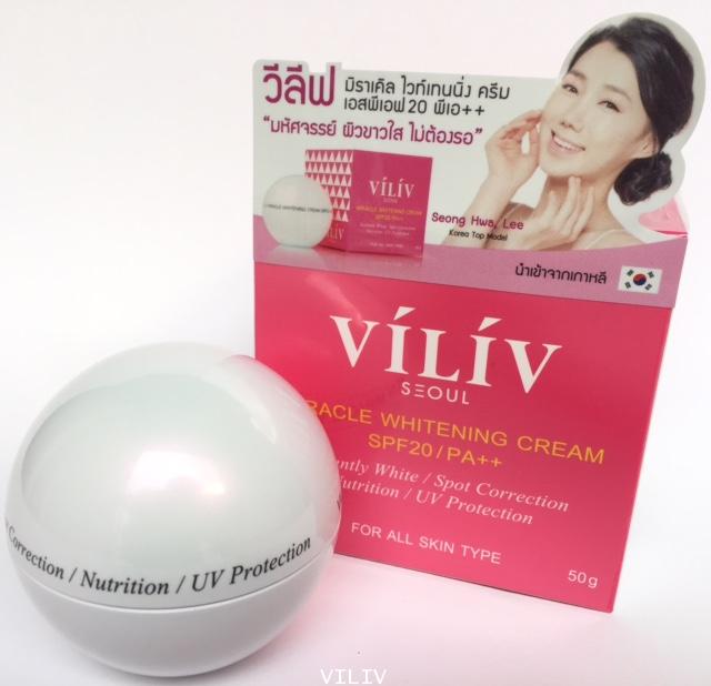 วีลีฟ มิราเคิล ไวท์เทนนิ่ง (VILIV MIRACLE WHITENING CREAM SPF20 PA++)