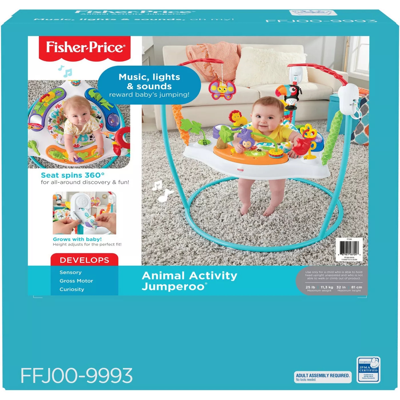 Fisher-Price Animal Activity Jumperoo จั้มเปอร์ รุ่นใหม่ พับเก็บได้ ของเล่นเด็ก ของเล่นเสริมพัฒนาการ ของเล่นเสริมทักษะ ยอดฮิตที่ทุกๆบ้านต้องมี