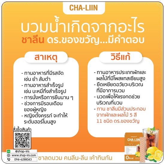 ชาลิน ชามะนาวลดบวม CHA-LIIN Dr.Khongkwan (1แถม1)