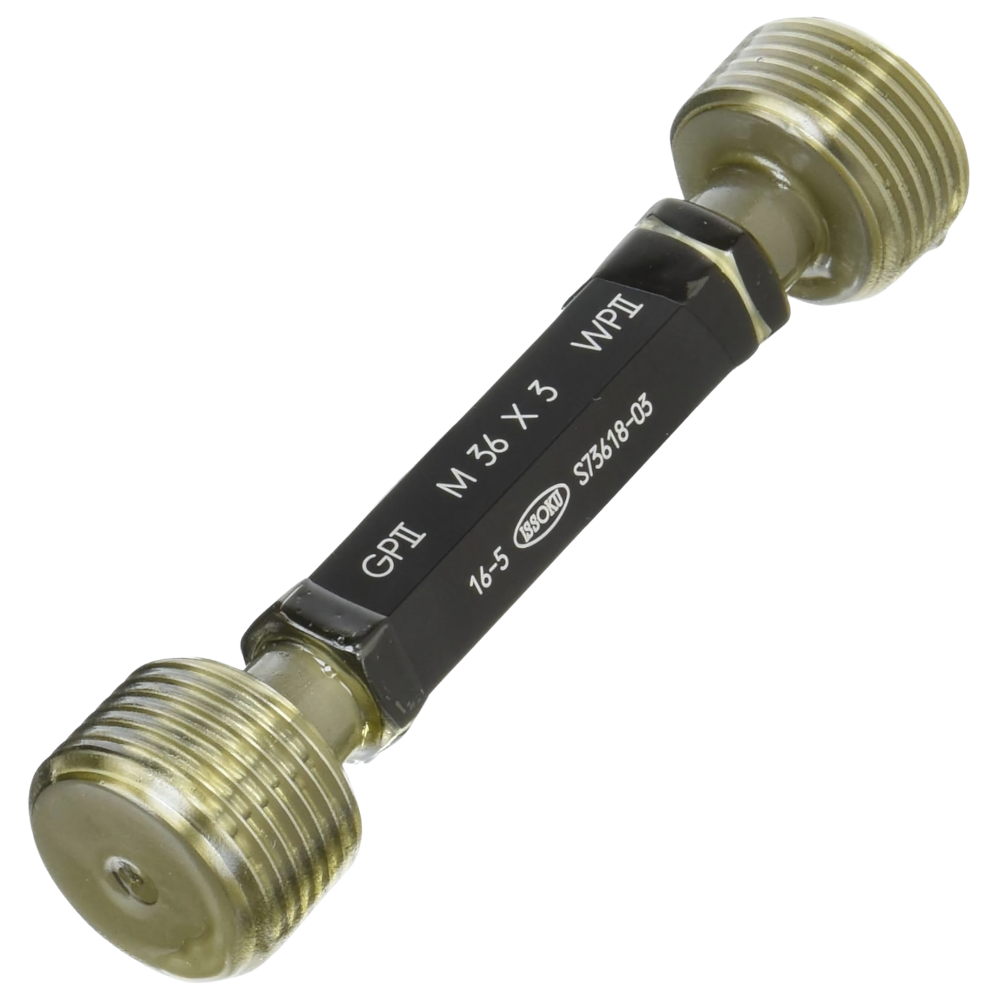 Issoku รหัสสินค้า M39P4.0-GPWP2 เกจวัดเกลียวในสำหรับกระบวนการผลิตมาตรฐานญี่ปุ่น,Thread plug gauge,taperlock type,M39.0x4.0-GPWP2,(JIS Class-2 for Machining,metric type),Go-No/Go set