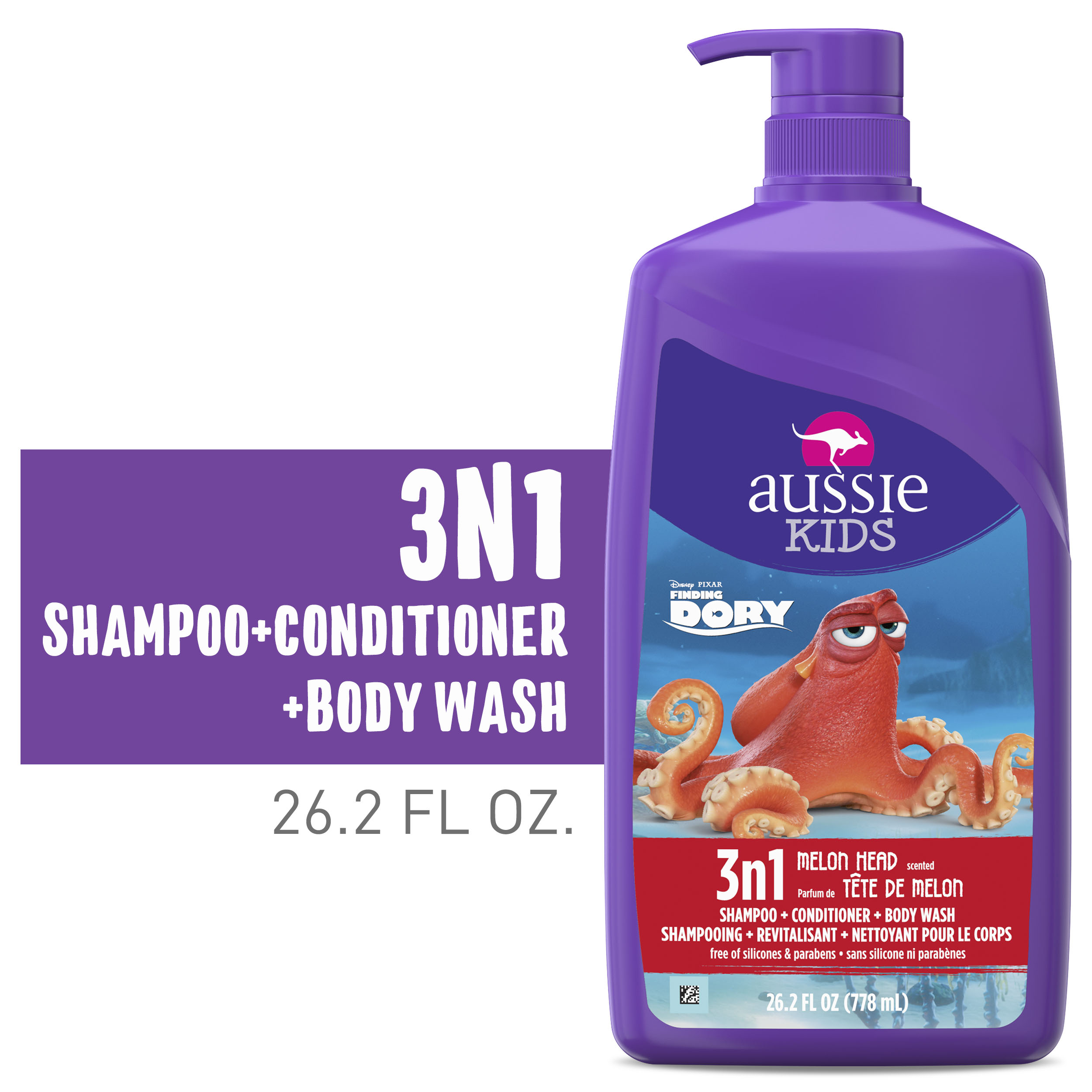ผลิตภัณฑ์แชมพู 3-in-1 สำหรับเด็ก Aussie Kids Melon Head Shampoo Conditioner & Body Wash - 26.2 fl oz