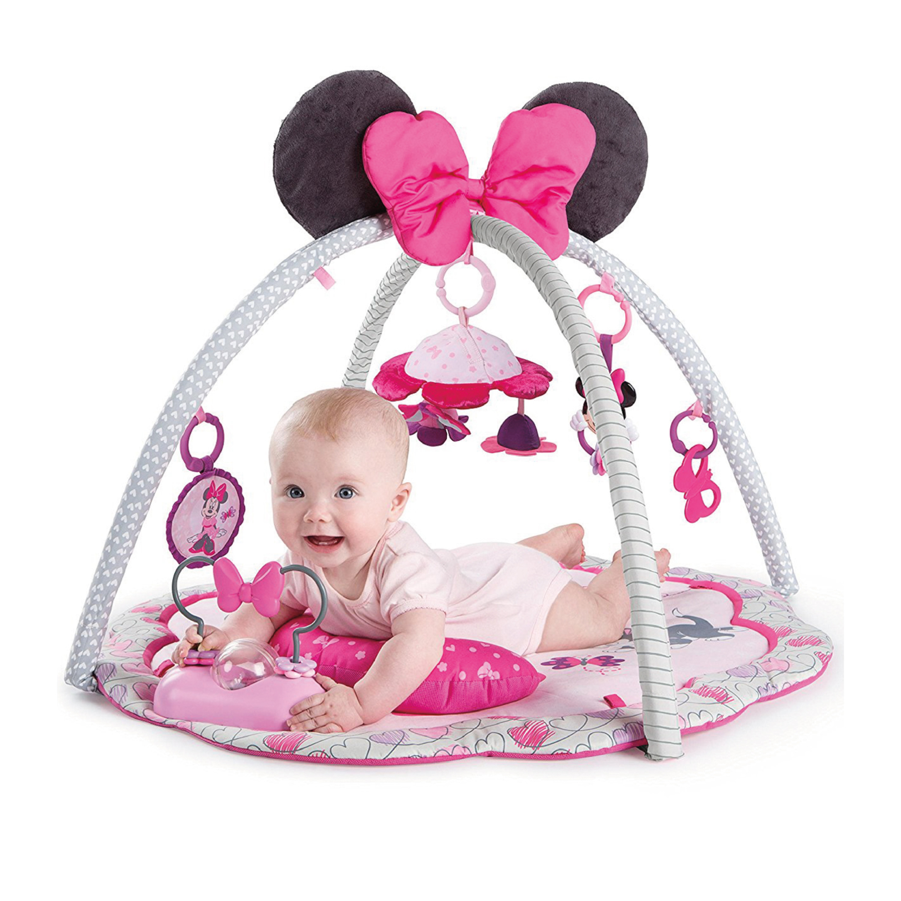 เพลยิม เพลแมท ลายมินนี่เม้าส์ จาก Bright Starts Minnie Mouse Garden Fin Activity Gym ราคา 2990 บาท