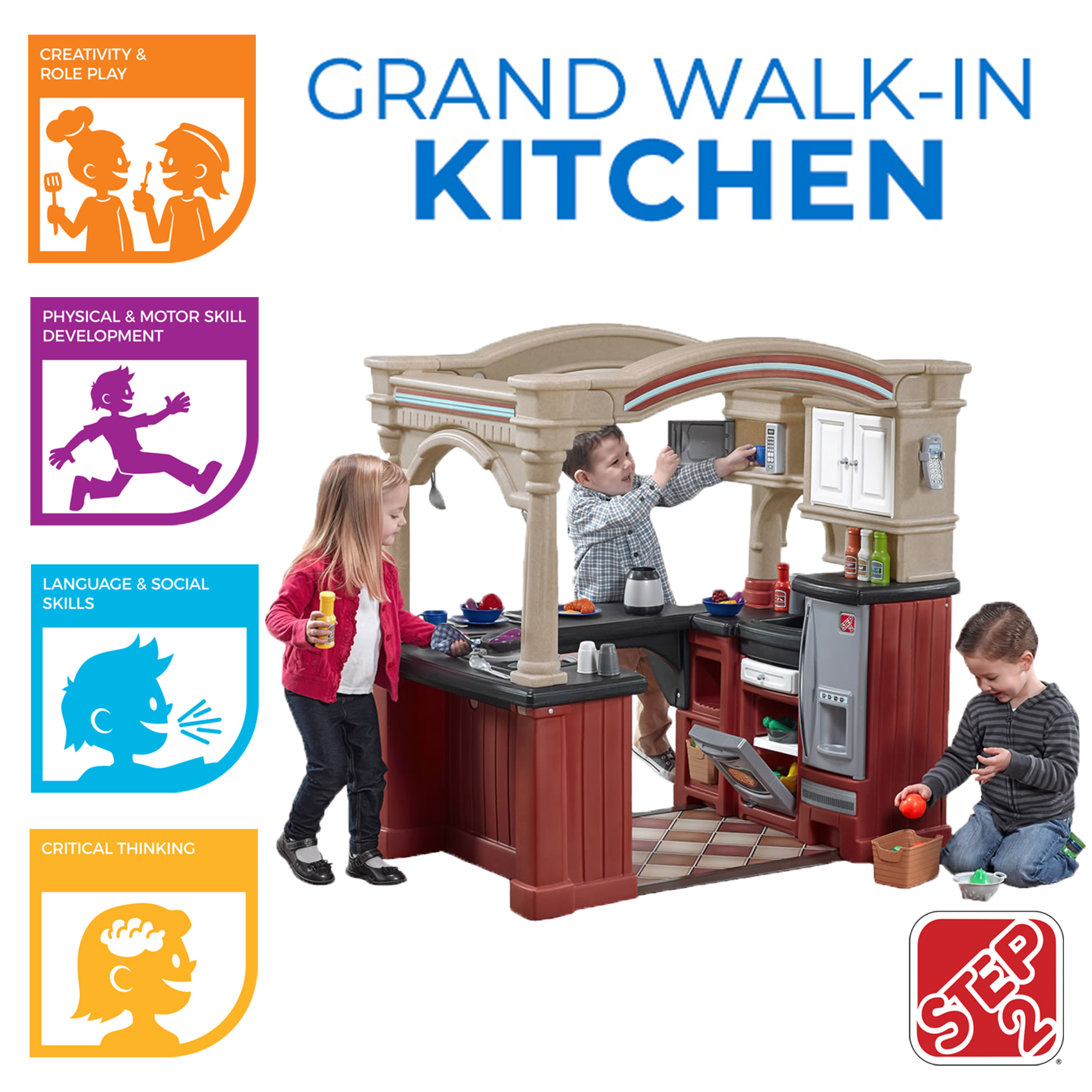 พร้อมส่งค่ะ! Step2 Grand Walk-In Kitchen ครัวชุดใหญ่พร้อมอุปกรณ์เสริม 103 ชิ้นช่วยให้เด็กใช้จินตนาการในการทำอาหาร ราคา 19,900 บาท