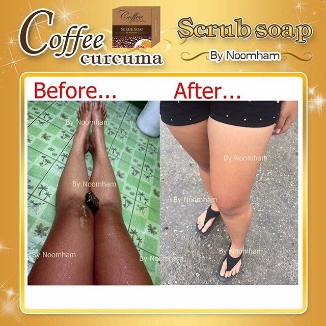 สบู่สครับกาแฟ ผสมขมิ้นชัน (Coffee Curcuma Scrub Soap By Noomham)