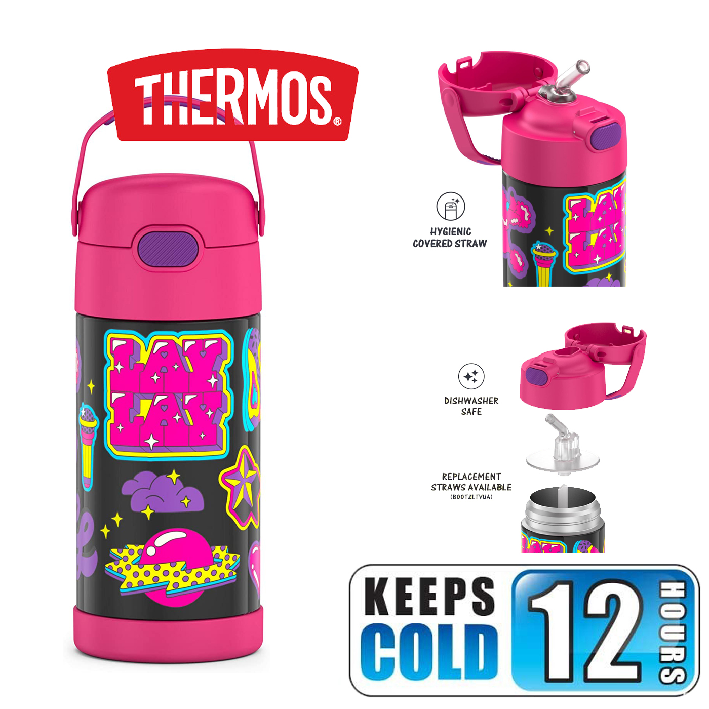 FUNTAINER® WATER BOTTLE 12OZ PRESCHOOL Glow in That Girl Lay Lay ราคา 990 - บาท