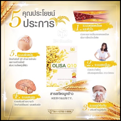 Olisa Q10 โอลิซ่า คิวเท็น สารสกัดจมูกข้าว ดูแลหัวใจและหลอดเลือด