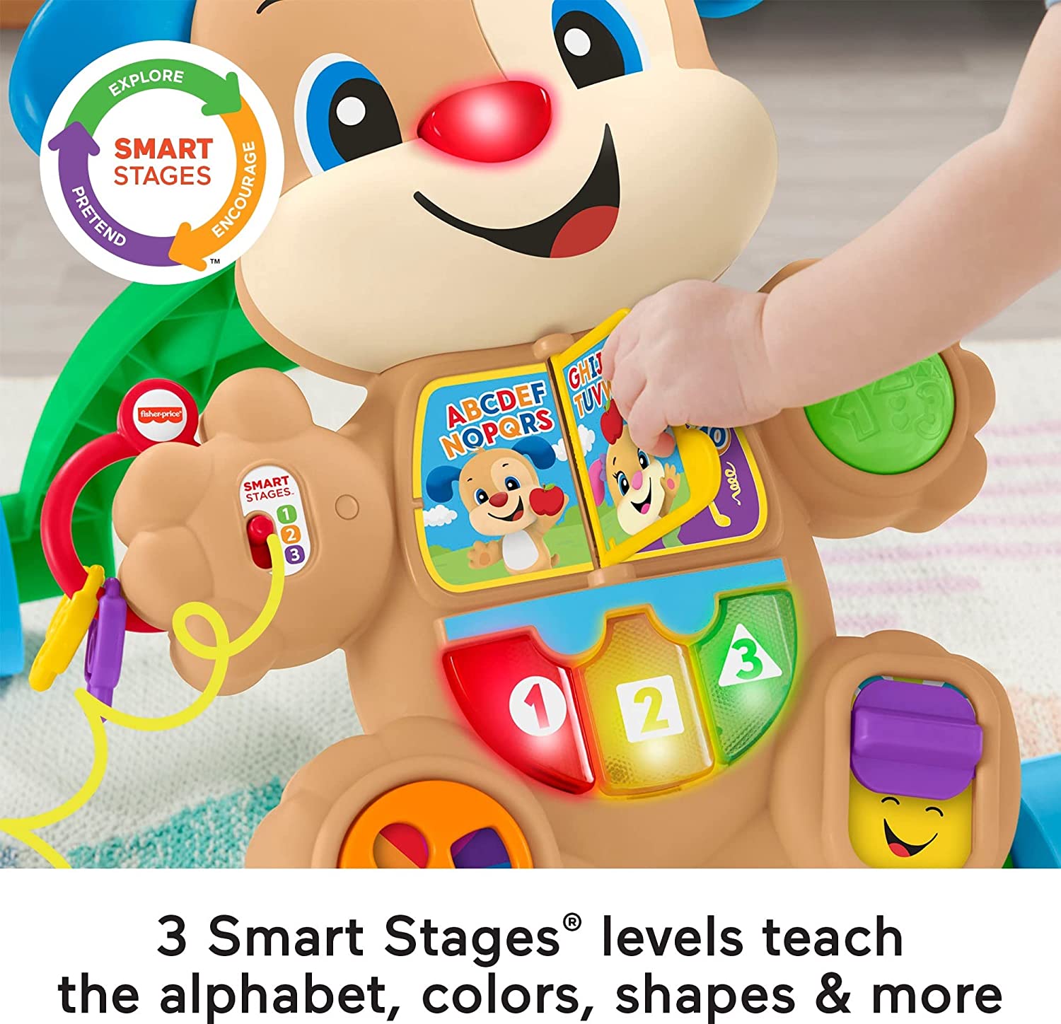 รถผลักเดินสีฟ้าสอนภาษาสำหรับเด็กหัดเดิน Fisher-Price Laugh & Learn Smart Stages Learn with Puppy Walker ราคา 1990 บาท