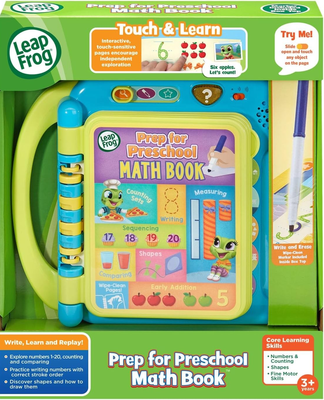 🔅รุ่นใหม่ล่าสุดนำเข้า🇺🇸 LeapFrog Prep for Preschool Math Book -หนังสือคณิตศาสตร์เตรียมความพร้อมสำหรับเด็กก่อนวัยเรียน สำหรับเด็กอายุ 3-9 ปี ราคา 1,590 บาท