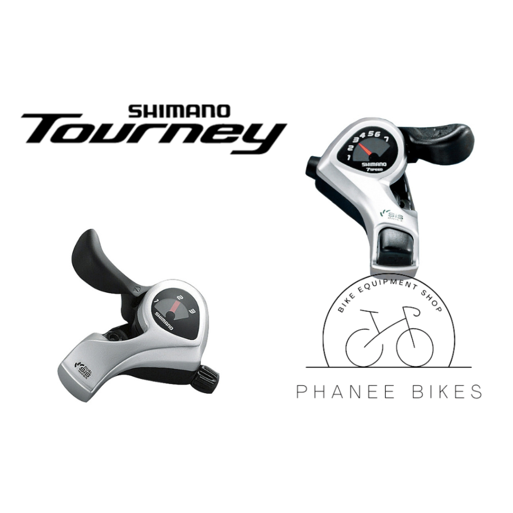 มือเกียร์ Shimano Tourney รุ่น SL-TX50 สีเงิน ขนาด 6 Speed / 7 Speed เสือภูเขา รถพับ