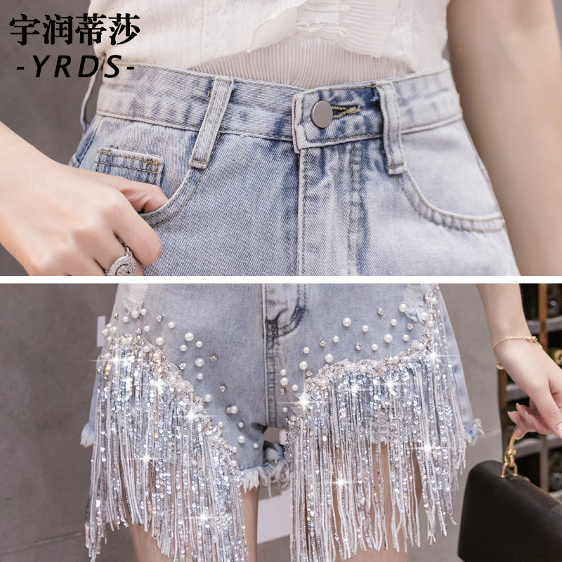 JW5906018 ยีนส์ผู้หญิงสีฟ้าอ่อนขาสั้นแต่ลูกปัดเกาหลีทำเก่าเซอร์ (พรีออเดอร์) รอสินค้า 3 อาทิตย์หลังโอนเงิน สีภาพ S-2XL JW6403002 ตัว