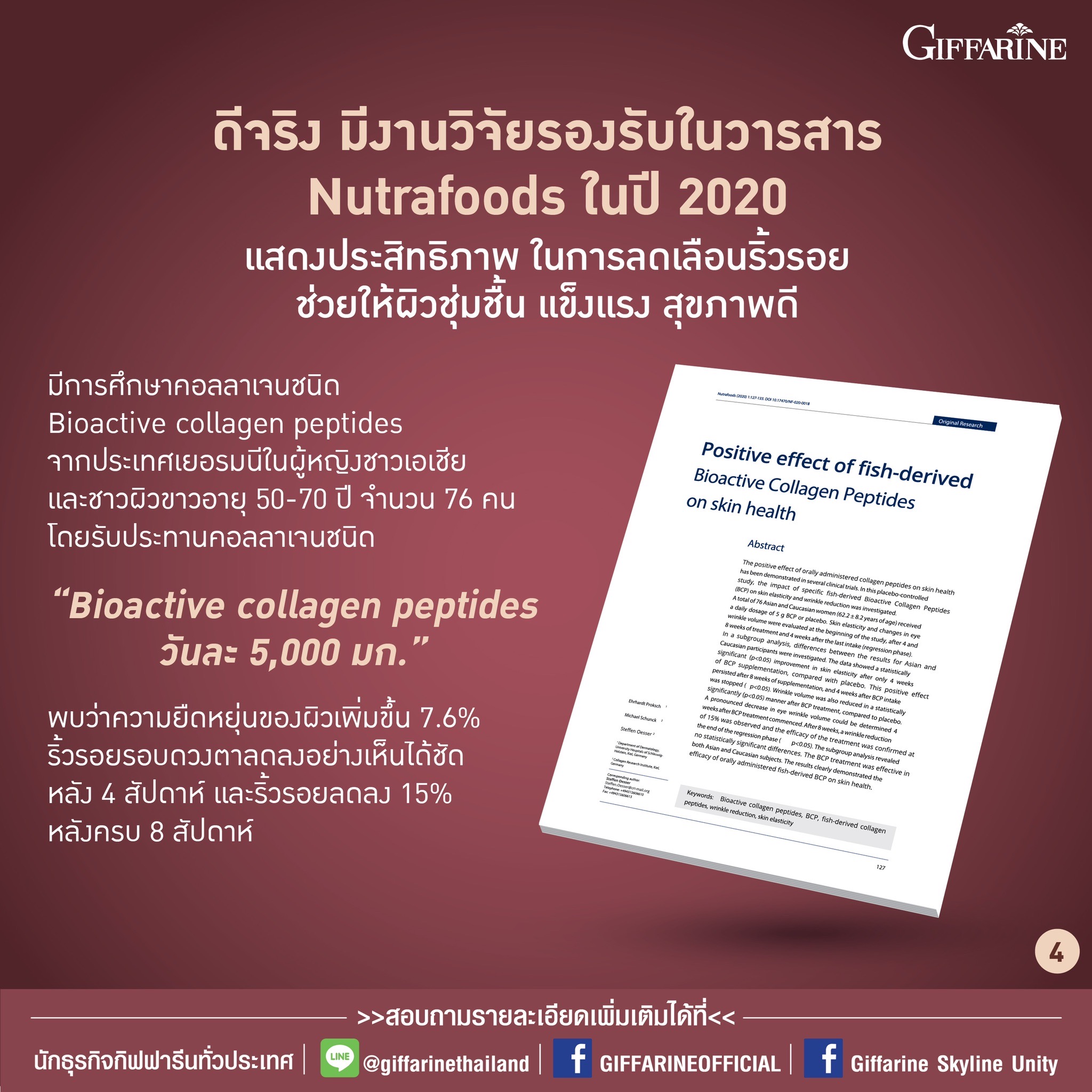 กิฟฟารีน คอลลาเจน เวย์ โปรตีน พลัส+ ผลิตภัณฑ์เสริมอาหาร คอลลาเจนจากปลา ผสม ใยอาหาร วิตามิน และแร่ธาตุ รสโกโก้