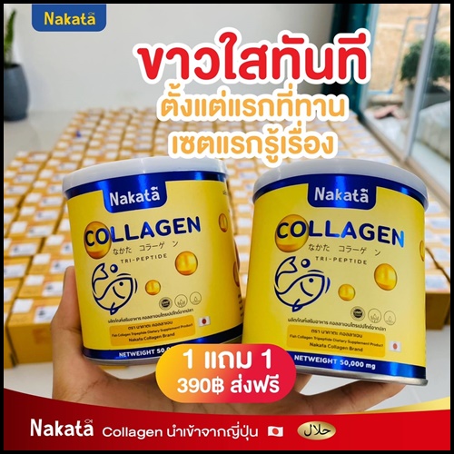 คอลลาเจนเพียว Nakata Collagen นาคาตะคอลลาเจน ( 1แถม1 )
