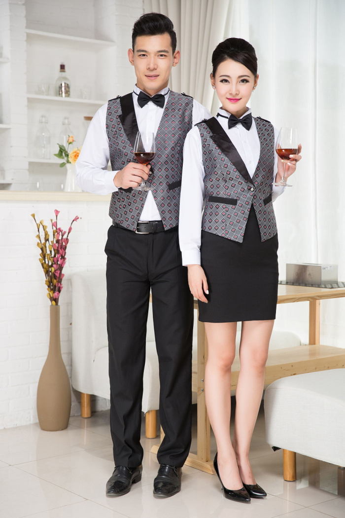 N6205009 ชุดพนักงานไนท์คลับ,Night wear,Tooling Bar Waiter,ชุดพนักงานบาร์,ชุดพนักงานโรงหนัง,ชุดพนักงานโรงละคร คาซิโน สีภาพ L-3XL N6205009 เสื้อกั๊กตัวเดียว