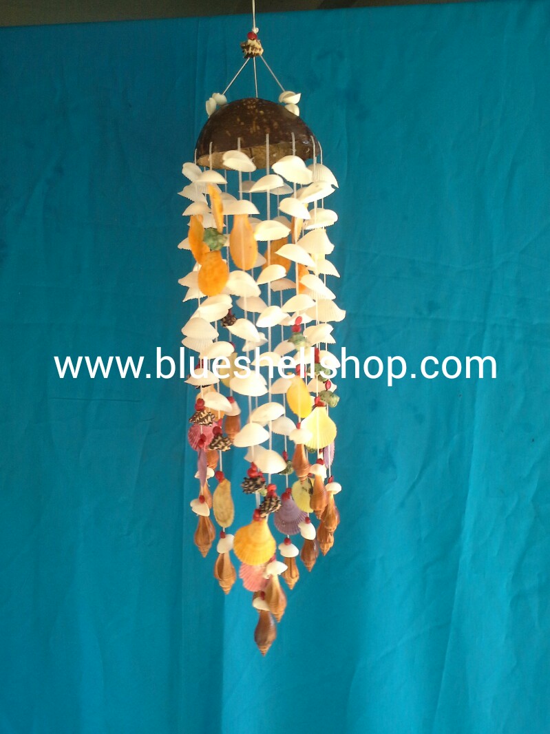 โมบายกะลาสไลด์ด้วยดอกไม้เชลล์ลีลาวดีเหลือง