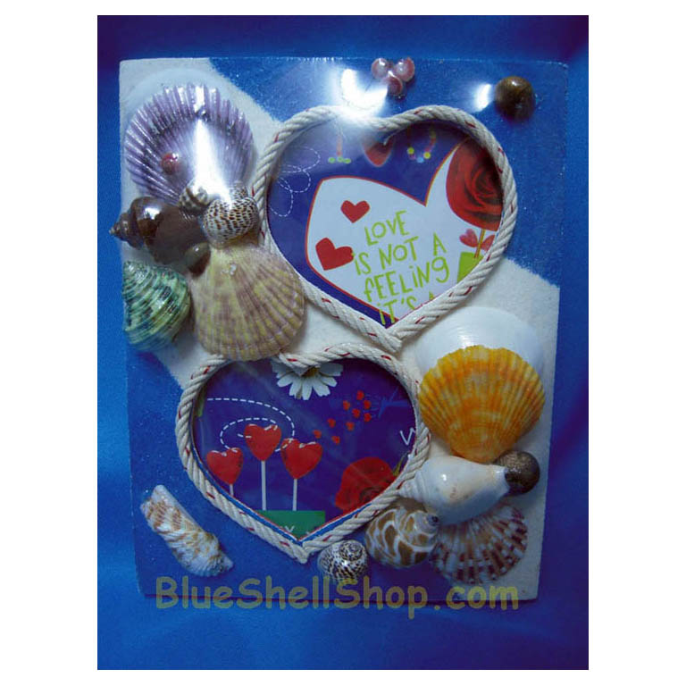 กรอบรูปหัวใจ2ดวงสีส้ม