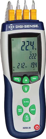 Oakton รุ่น WD-20250-20 เครื่องวัดอุณหภูมิแบบบันทึกค่าได้,Pro 4-Input Data Logging Thermocouple Thermometer, Type K,