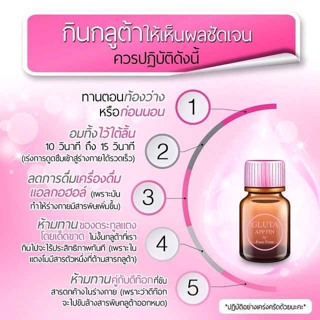 กลูต้าแอพฟิน by ฝนฝน(Gluta APPFIN No Limit Whitening By Fonn Fonn)