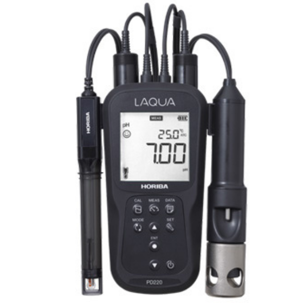 Horiba รุ่น D-220PD-S เครื่องวัดค่ากรดด่างและออกซิเจนในน้ำ,pH/Dissolved Oxygen Meter Field Type Portable Water Quality Meter Set LAQUA